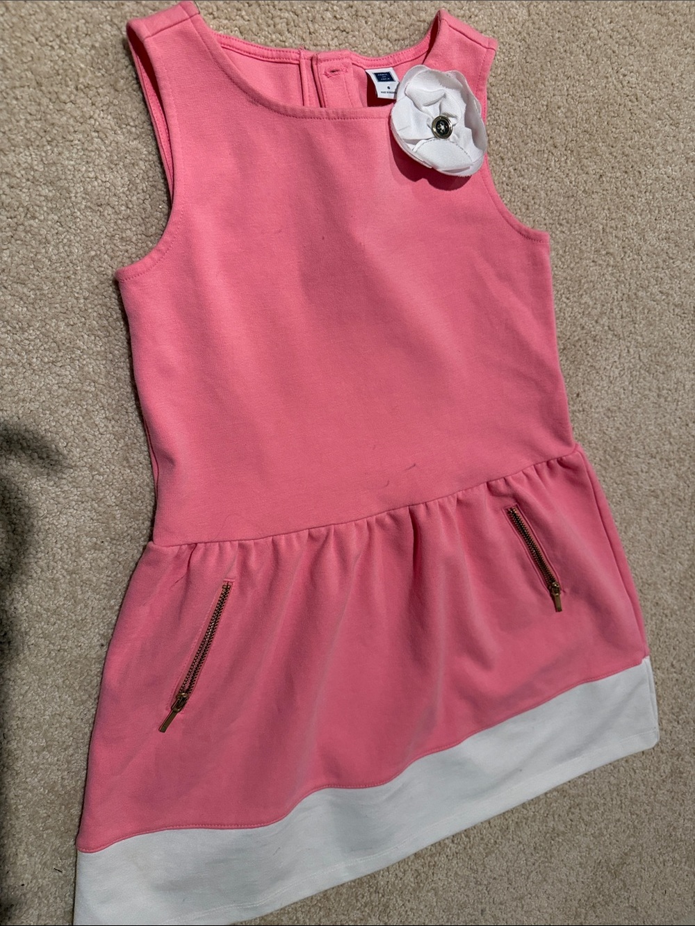Janie and Jack Pink Tank Dress with White Flower
